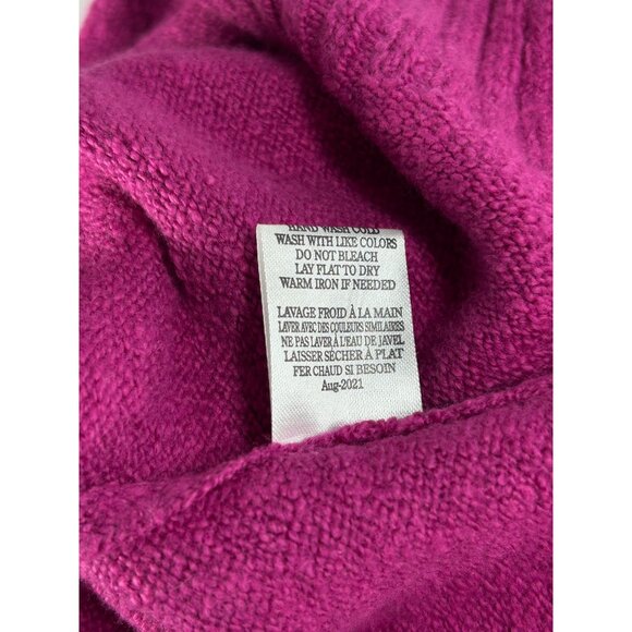 Z SUPPLY Autumn Oversize VNeck Sweater Sz L Magenta Pink Tunic Cotton Knit Blend - Picture 7 of 9